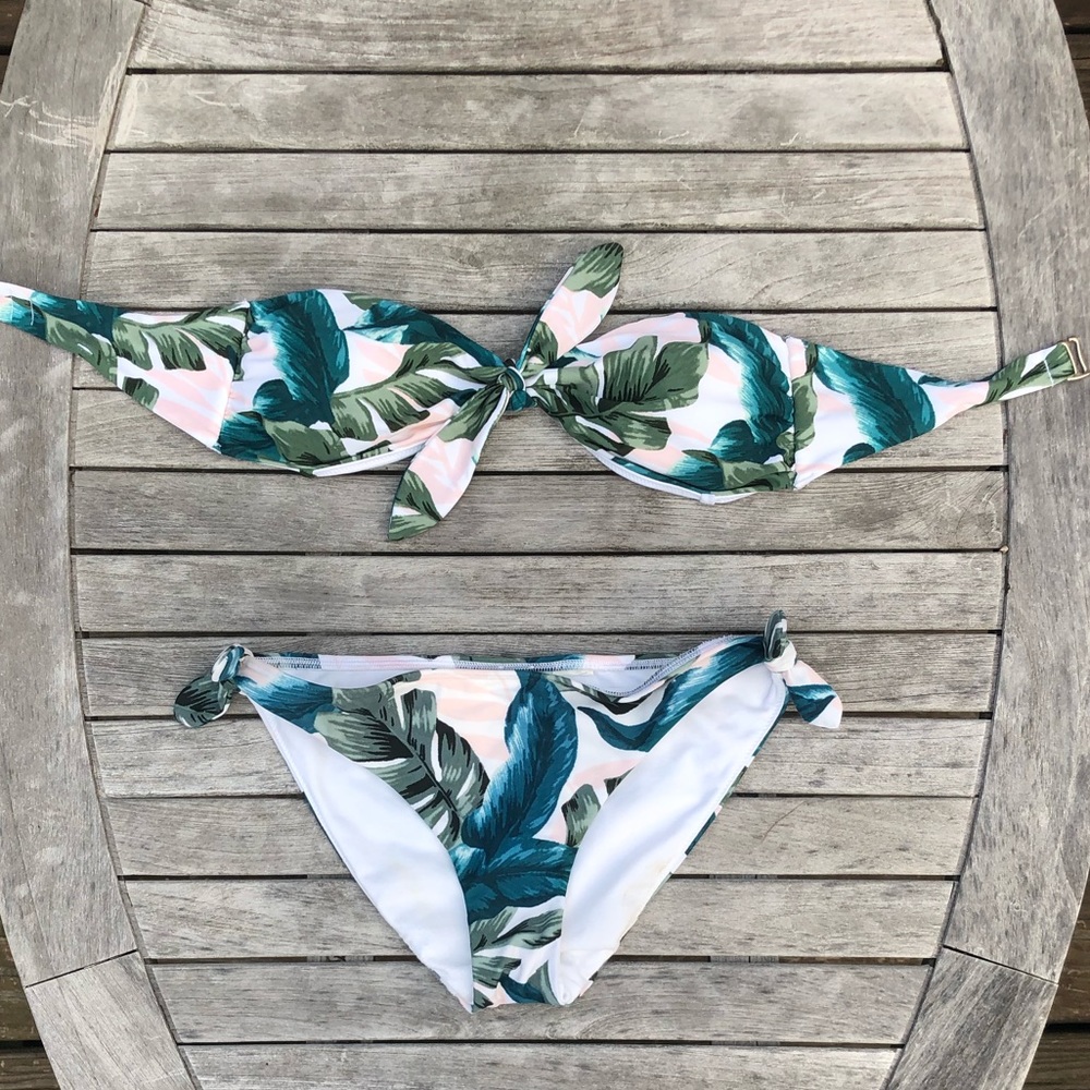 topical leaf hollister bikini set